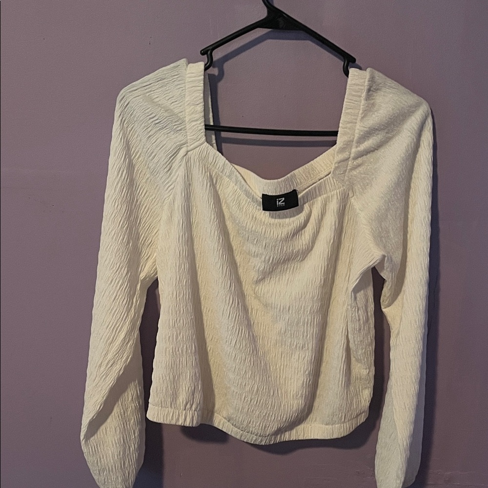 Iz Byer Off-White Textured Blouse